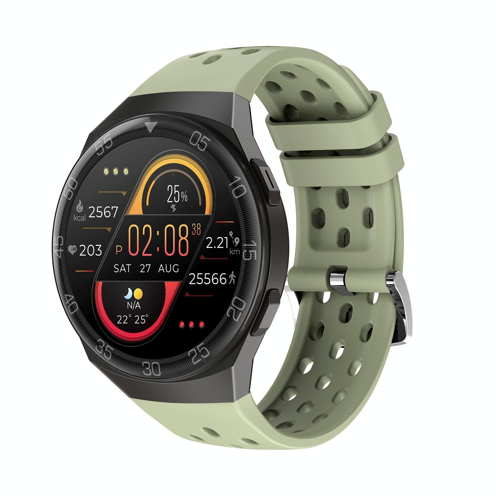V562-A107849100ADE-202504251943-00 1.28 Inch Ips Screen Bluetooth 5.0 Ip67 Waterproof Smart Watch Support Sleep Monitor / Multi-Sports Mode / Heart Rate Monitor / Blood Pressure Monitoring - Green - Image 1