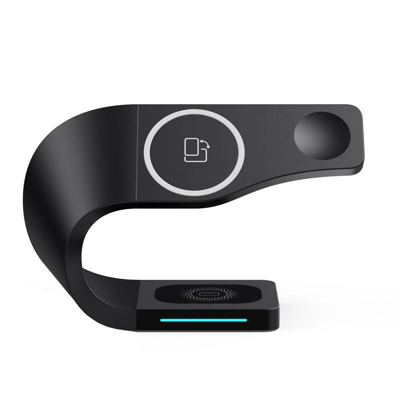 V562-A1080072060DBT-202504212037-00 4 In 1 Wireless Charger For Phone Watch Airpods - Black - Image 1