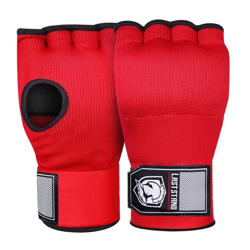 V562-A1084825060DBT-202503072136-00 Protective Half Finger Boxing Gloves With Gel Padding And Wrist Support - One Size - Red - Image 1