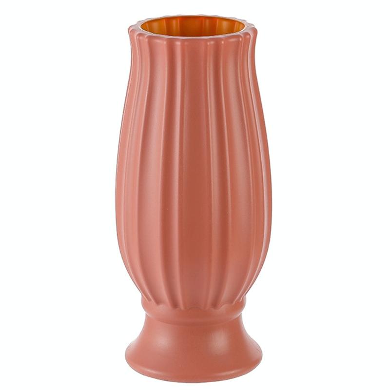 V562-A1087593060DBT-202502272036-00 Soft Dried Flower Vase Arrangement for Living Room Decor - Rose Pink - Image 1