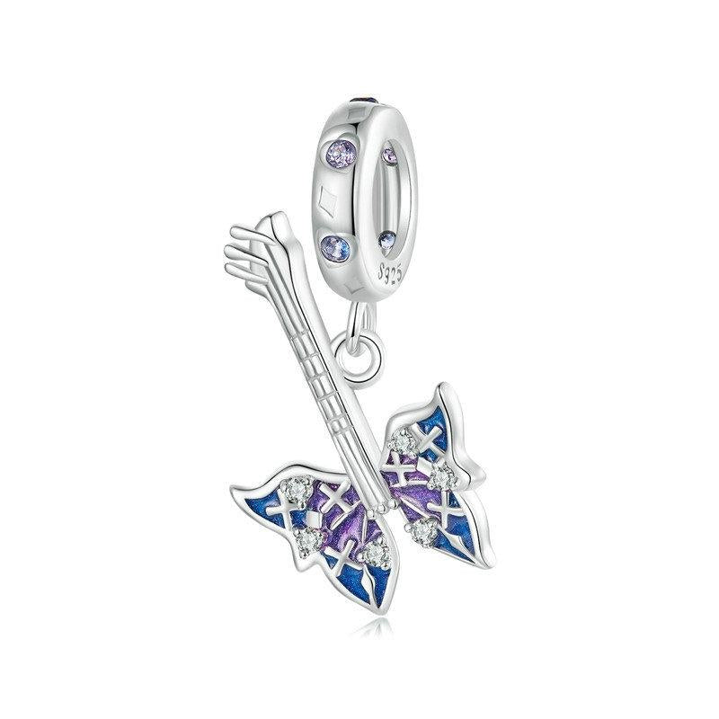 V562-A1089015060DBT-202504111611-00 925 Sterling Silver Platinum Plated Butterfly Bass Pendant - Image 1
