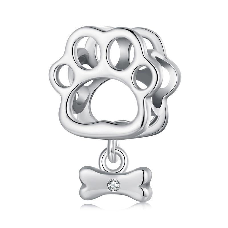 V562-A1091475060DBT-202504111525-00 925 Sterling Silver Oxidized Paw Print Bracelet - Image 1