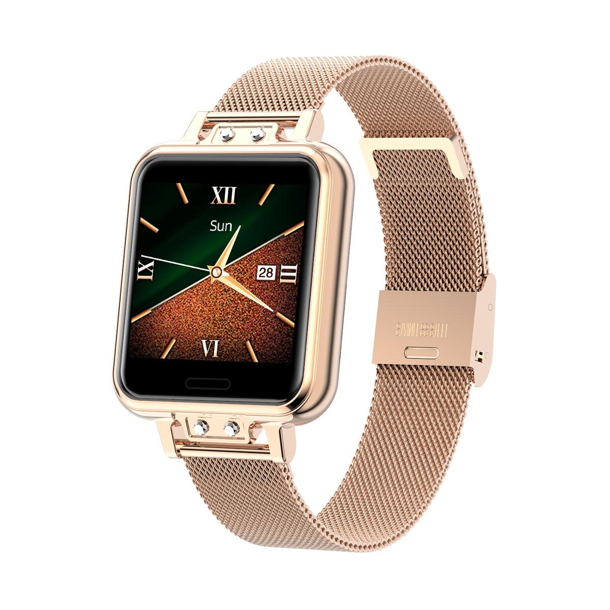 V562-A109330100ADE-202504251905-00 1.22 Inch Waterproof Smart Watch With Sleep & Heart Rate Monitor - Gold - Image 1