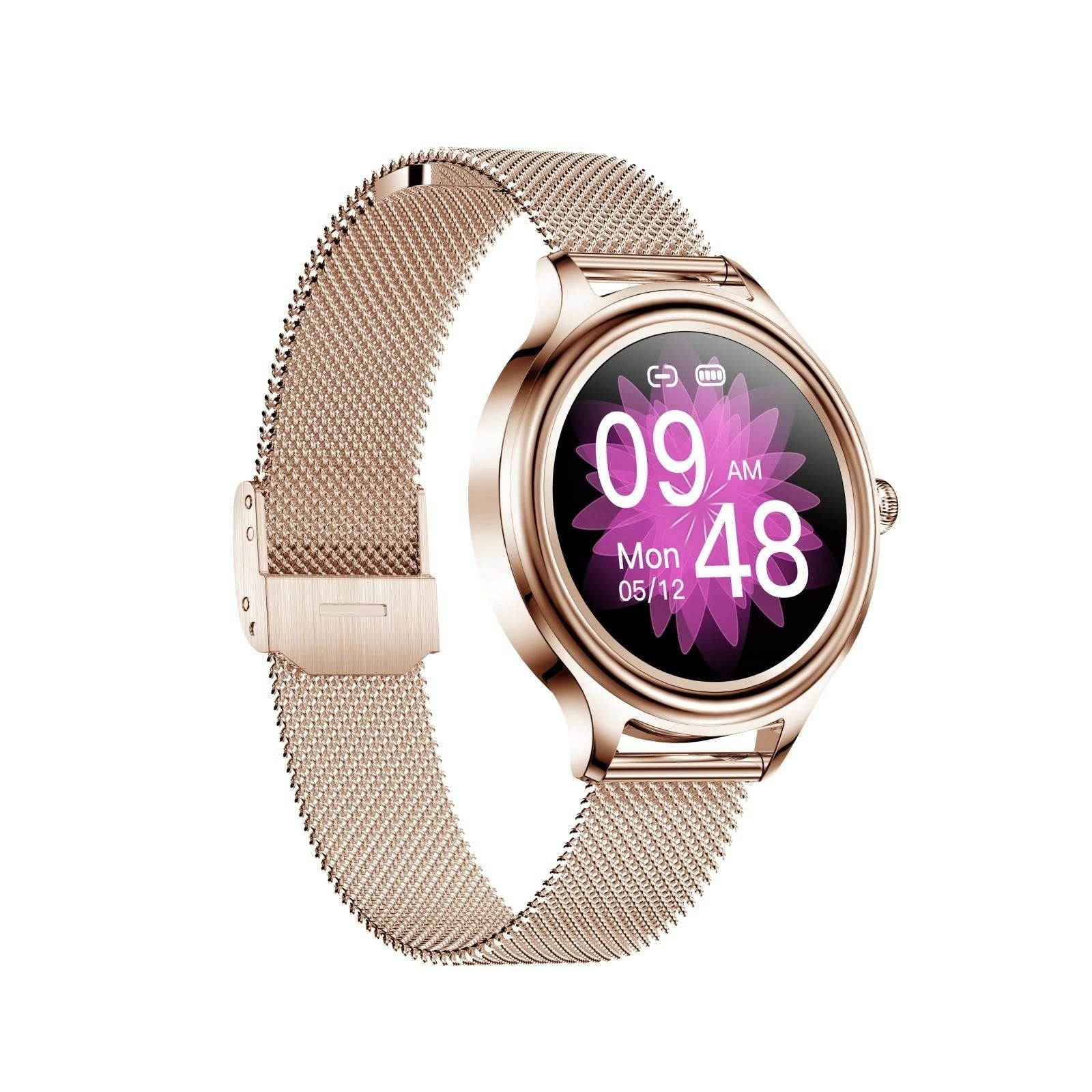 V562-A109949100ADE-202504251918-00 1.09 Inch Hd Colour Screen Bluetooth 5.0 Ip68 Waterproof Smart Watch Sleep & Heart Rate Monitor Blood Oxygen Tracking Steel Strap - Rose Gold - Image 1