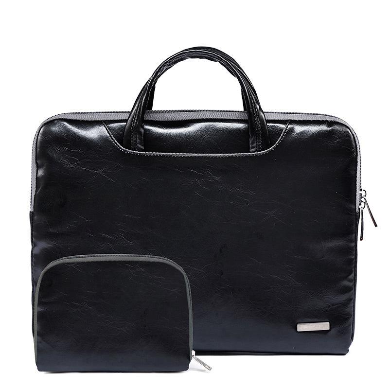 V562-A2027175950DBT-202502282146-00 13.3 Inch Simple Business Laptop Bag With Liner - Ls-116 - Pu Black - Image 1