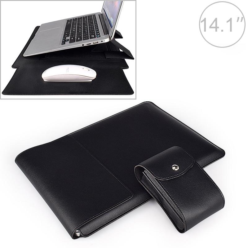 V562-A20959700ADE-202504251759-00 14.1 Inch Laptop Sleeve Leather Case with Small Storage Bag - Black - Image 1