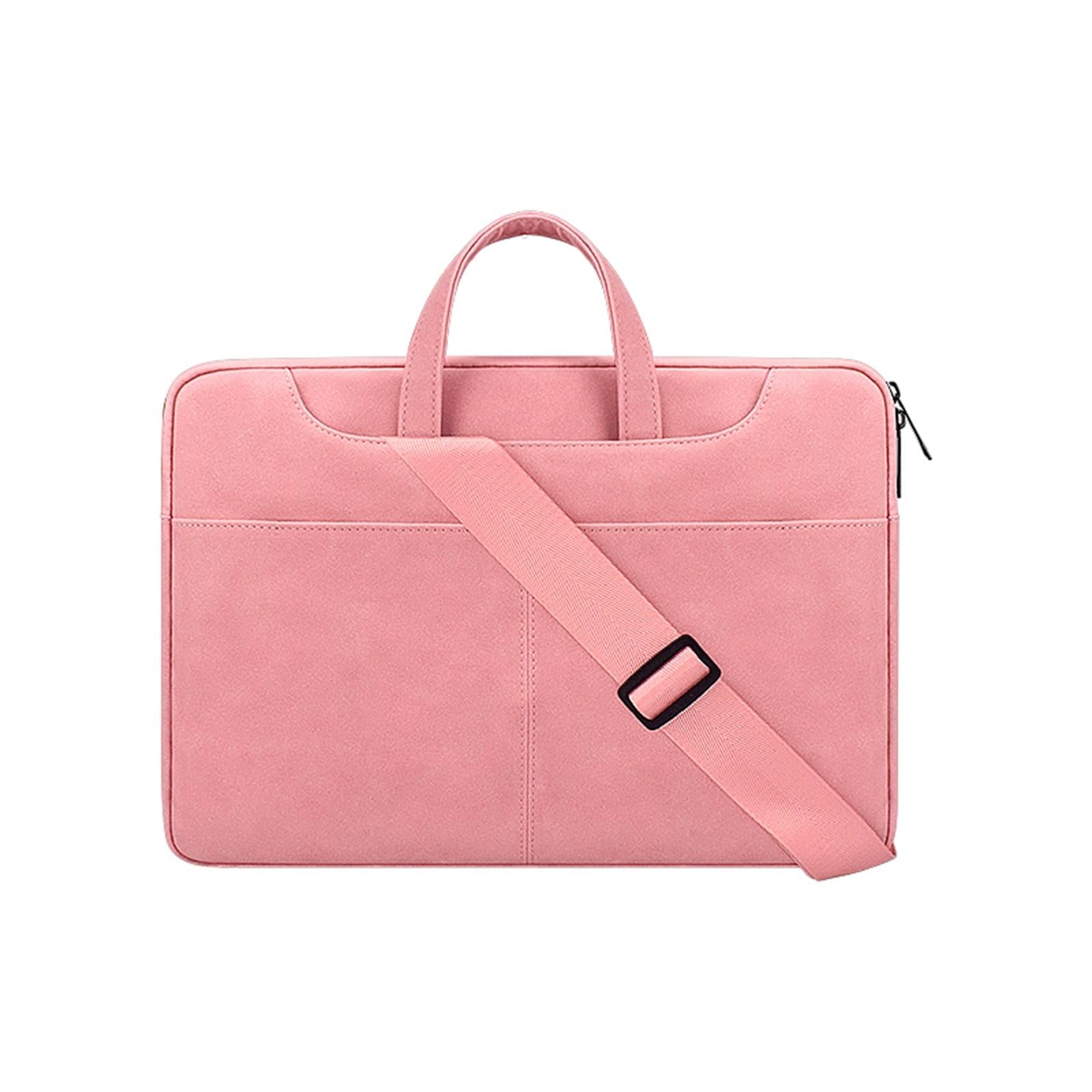 V562-A307197100ADE-202502282136-00 15.6 Inch Detachable Shoulder Laptop Bag - Frosted Pu Business - Pink - Image 1