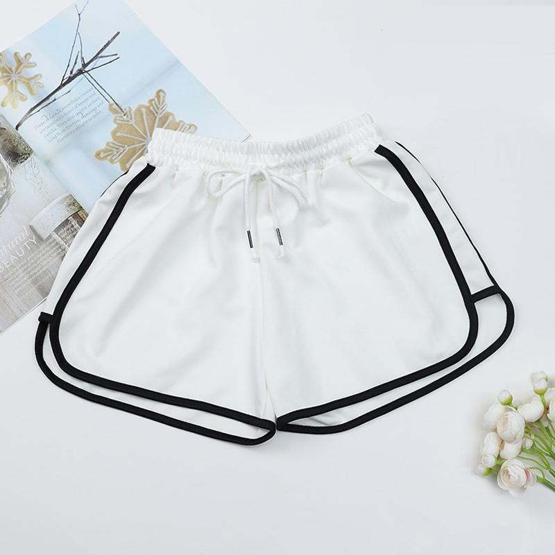 V562-A3074793060DBT-202503262020-00 High Waist Straight Yoga Shorts Women Casual Loose Outerwear - White - L - Image 1