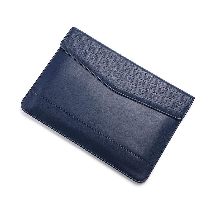 V562-A4048455750DBT-202504021932-00 13 Inch Ultra-thin Magnetic Holster for Horizontal Embossed Notebook with Liner Bag - Dark Blue - Image 1