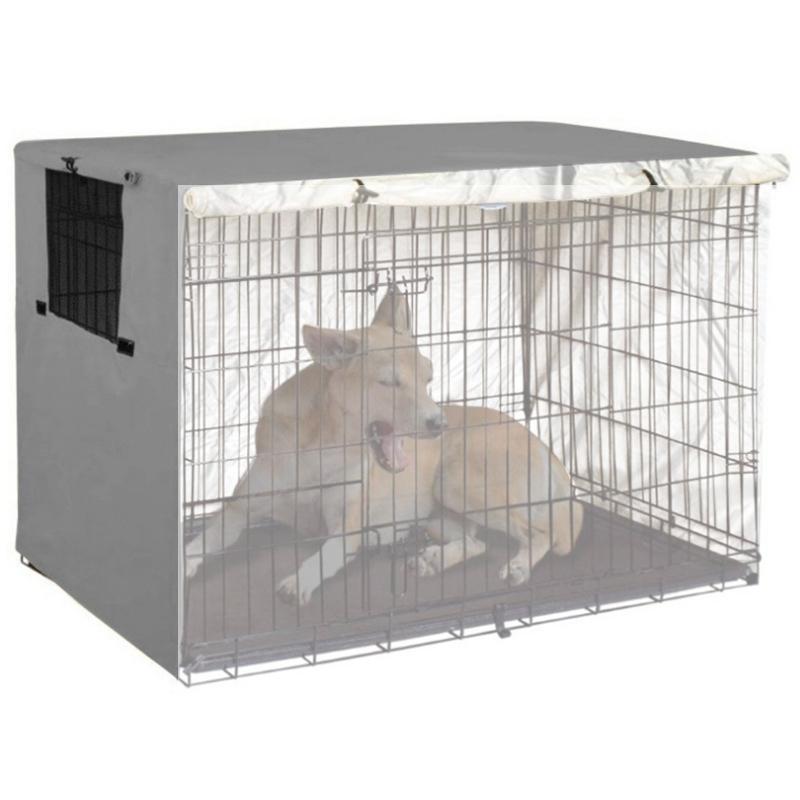 V562-A5090422060DBT-202503031931-00 Outdoor Pet Cage Cover - Oxford Cloth Dustproof Rainproof Sunscreen - 124.5x79x84cm - Grey - Image 1