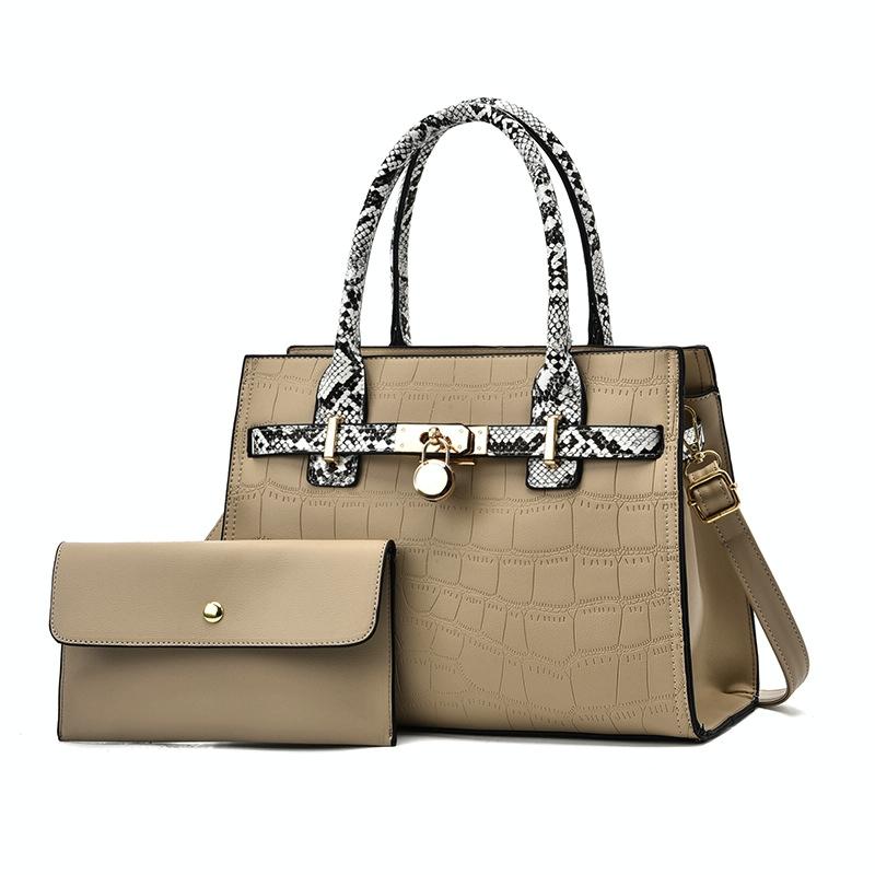 V562-B1000232060DBT-202504251632-00 Large Capacity 2-in-1 Stone Pattern Bags - Versatile and Spacious - Khaki - Image 1