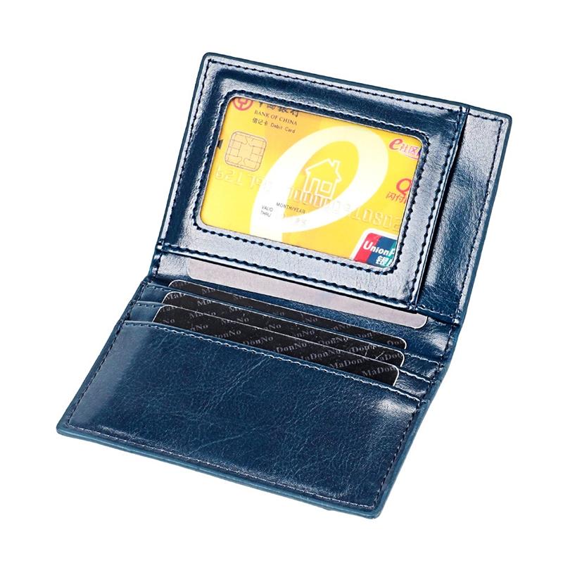 V562-B100198200ADE-202503280306-00 Ultra Thin Pu Leather Card Holder Mini - Blue - Image 1