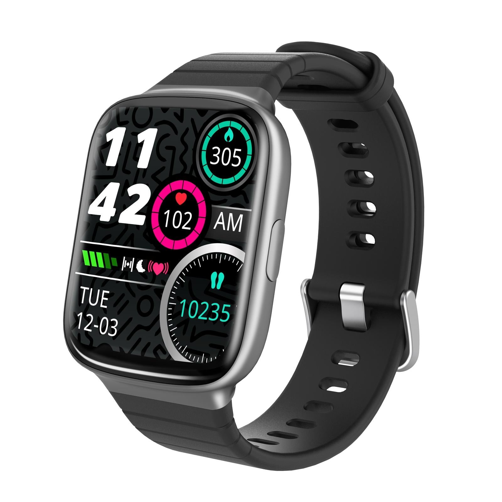 V562-B100277100ADE-202505271210-00 1.69 Inch Ips Screen 5Atm Waterproof Sport Smart Watch Support Sleep Monitoring / Heart Rate Monitoring / Sport Mode / Incoming Call & Information Reminder - Black - Image 1