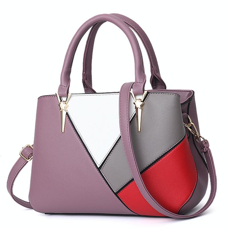 V562-B1010622060DBT-202504251735-00 Colourblock Ladies Handbag - Pu Material - Purple - Image 1