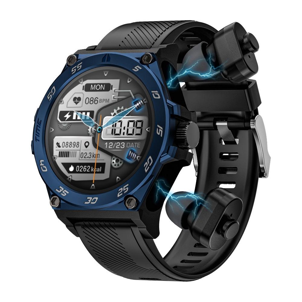 V562-B101115600ADE-202504251933-00 1.53 Inch Ip67 Bt5.0 Sport Smart Watch With Earbuds Support Bluetooth Call / Sleep / Blood Oxygen / Heart Rate / Blood Pressure Health Monitor - Blue - Image 1