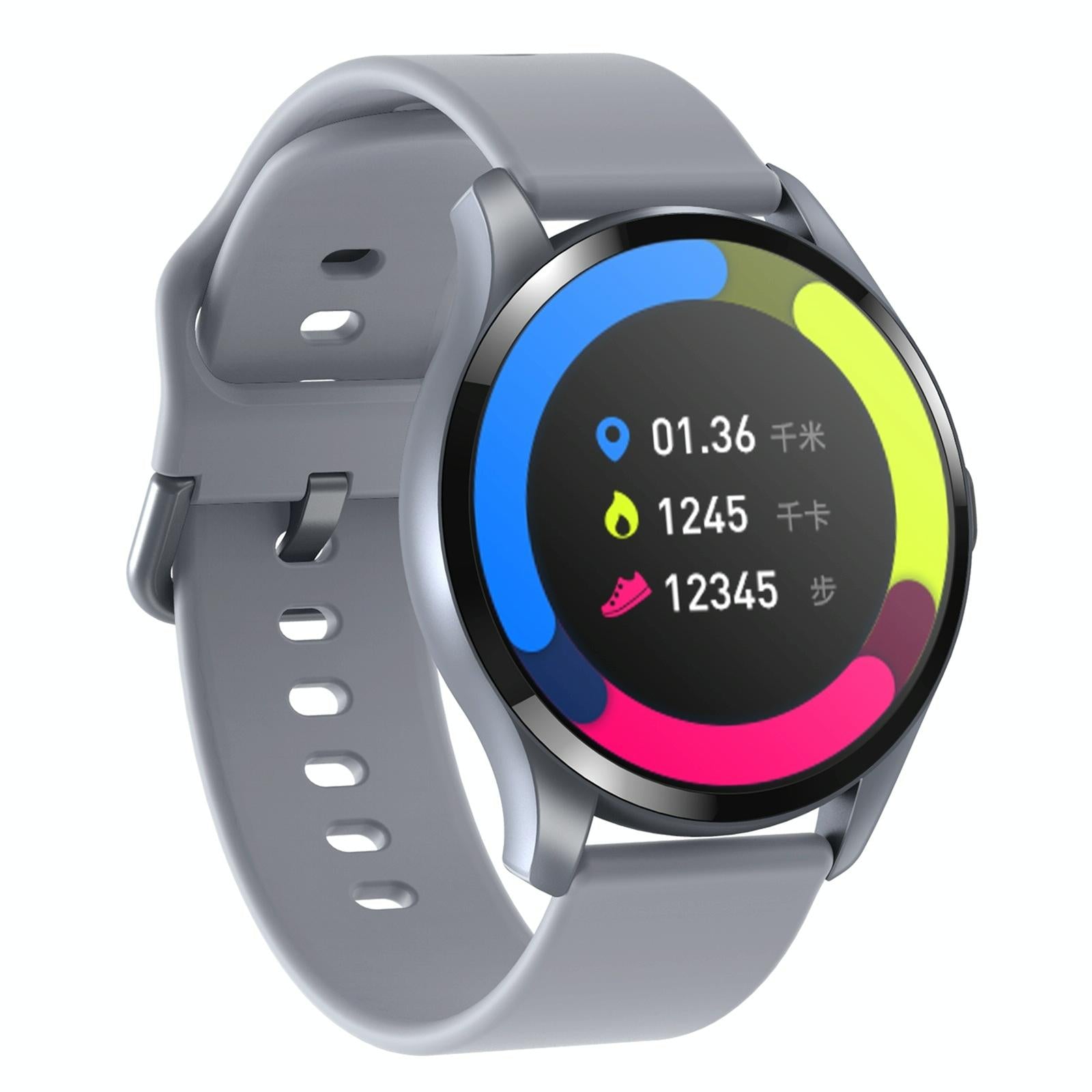 V562-B101762100ADE-202504251841-00 1.28 Inch Tft Colour Screen Ip67 Waterproof Smart Watch Support Body Temperature Monitoring / Sleep Monitoring / Heart Rate Monitoring - Grey - Image 1