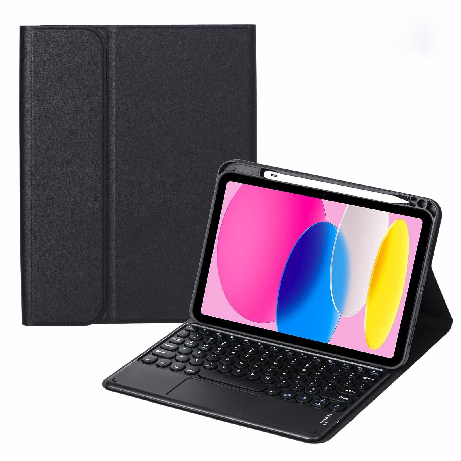 V562-B101920400ADE-202504291942-00 2022 Ipad 10.9 Touch Keyboard Leather Case With Pen Slot - Black - Image 1