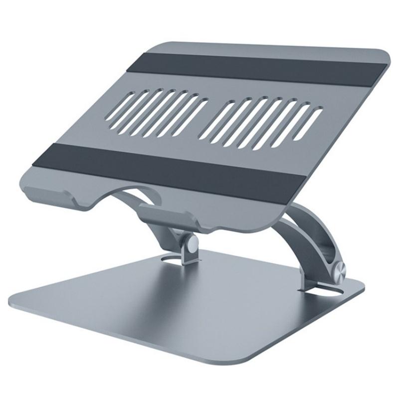V562-B102435200AYS-202502271916-00 Adjustable Laptop Stand - Aluminum Alloy Desktop Riser - Grey - Image 1