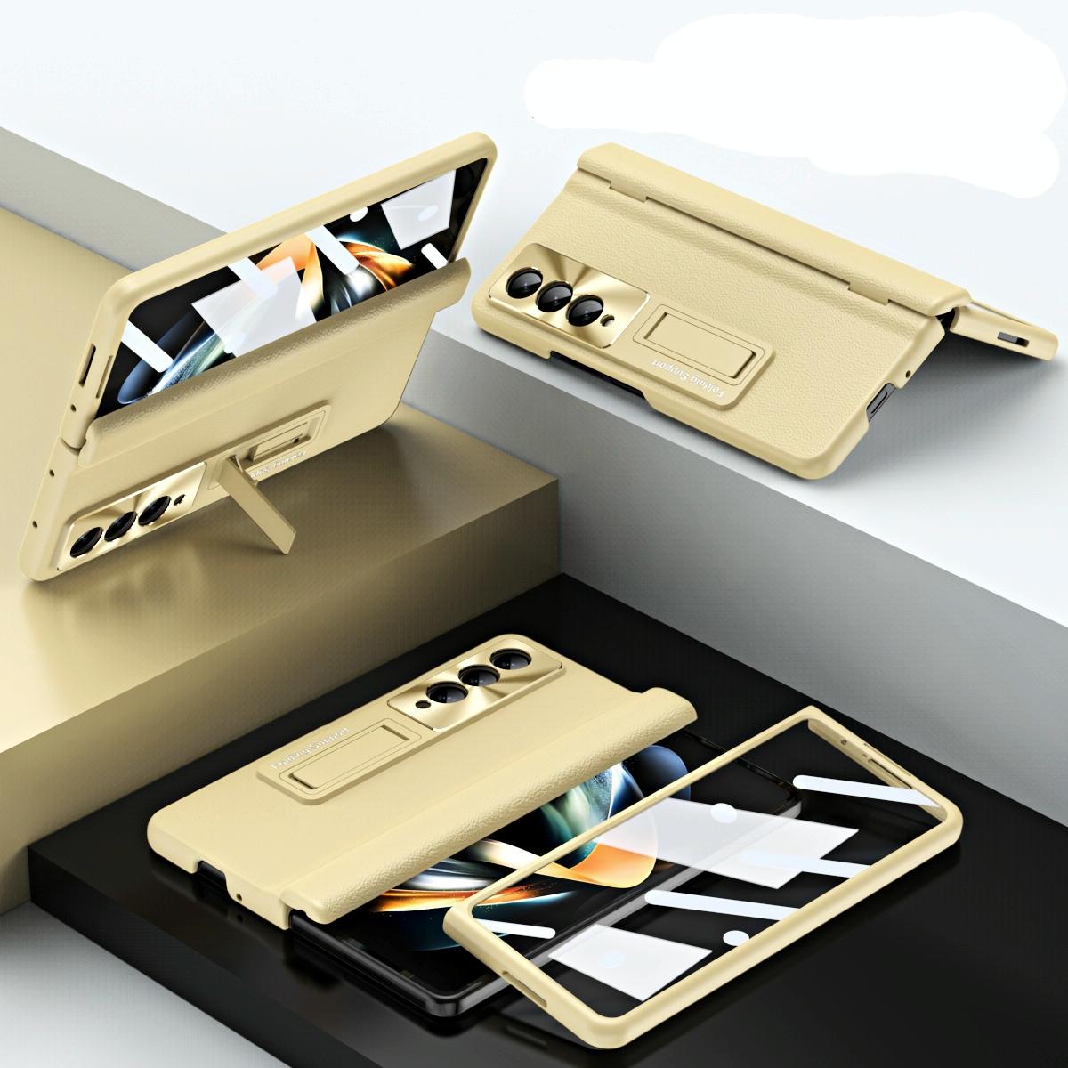 V562-B102511200AYS-202503211320-00 For Samsung Galaxy Z Fold4 5G Foldable Full Body Case - 360 Degree Folding - Champagne Gold - Image 1