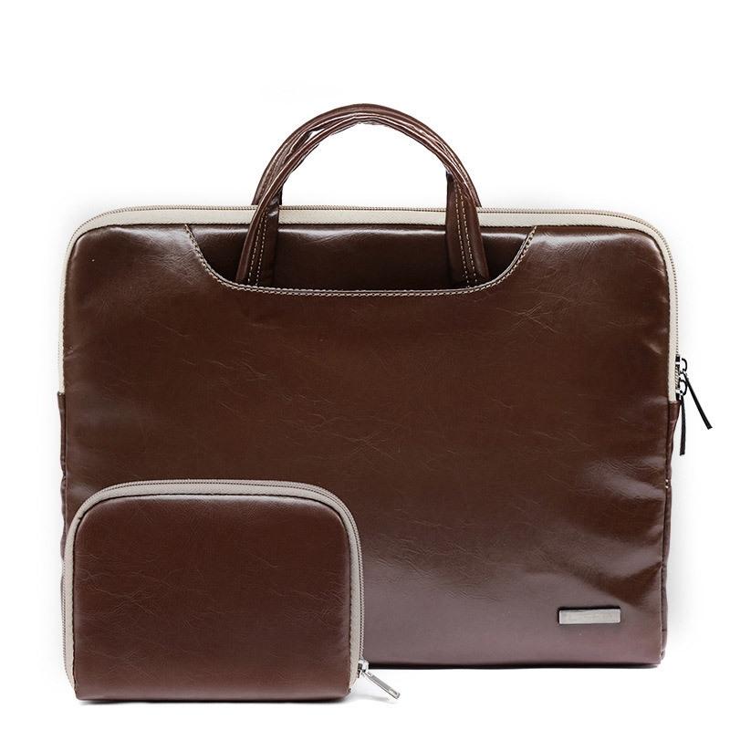 V562-B1027175950DBT-202502282006-00 11.6 Inch Simple Business Laptop Bag with Liner - Ls-116 - Pu Brown - Image 1