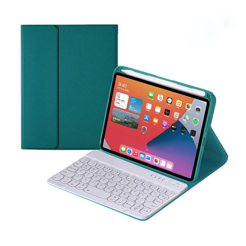 V562-B103190200ADE-202504292010-00 Detachable Bluetooth Keyboard Leather Case For Ipad Mini 6 With Holder - Dark Green - Image 1