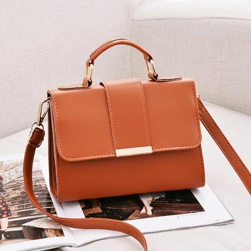 V562-B103689150DBT-202504251640-00 Women Small Leather Shoulder Bag - Flap Crossbody Messenger - Brown - Image 1