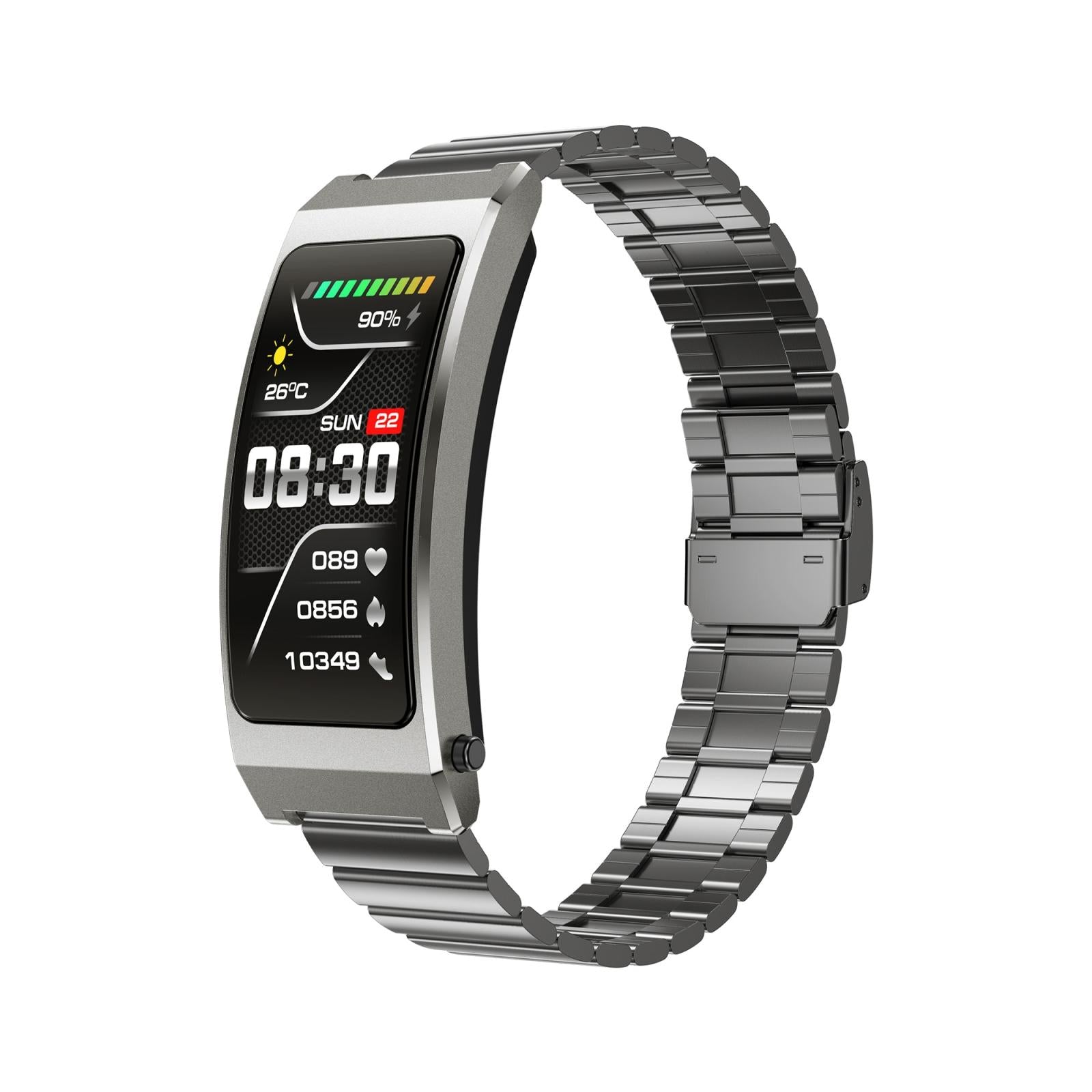 V562-B104517500ADE-202505271126-00 Smart Health Monitoring Bracelet With Bt Call And Leather Strap - Tarnish Steel Strap - Image 1