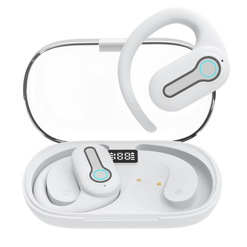 V562-B1050464060DBT-202505291525-00 Wireless Stereo Earphones with Charging Case - Hanging Ear Design - White - Image 1
