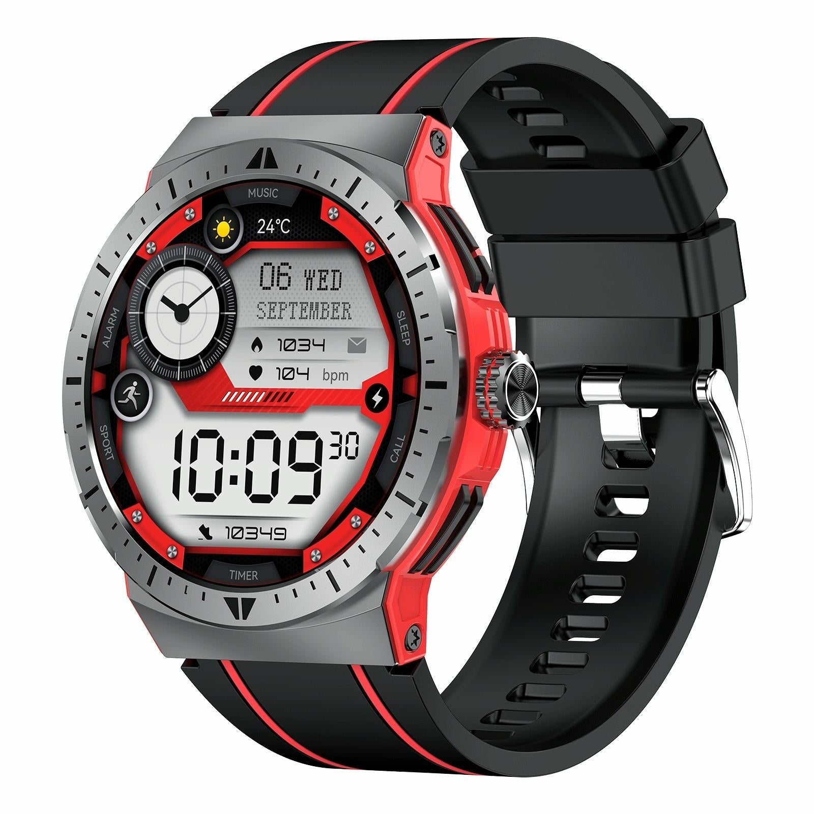 V562-B105986600ADE-202504252027-00 1.43 Inch Bt5.3 Ip68 Sport Smart Watch Support Bluetooth Call / Message Notification / Heart Rate / Blood Pressure Health Monitor - Red - Image 1