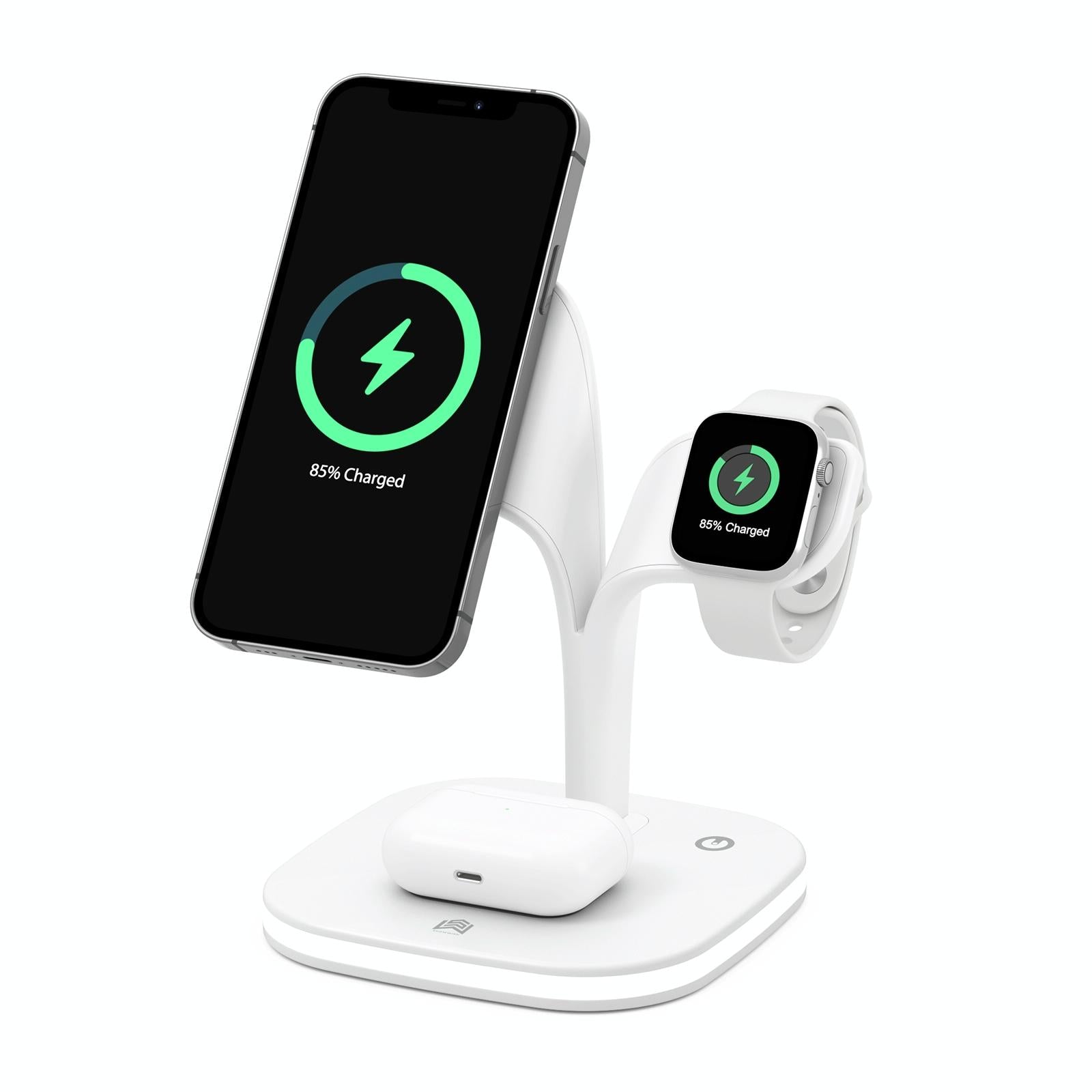 V562-B106378300ADE-202504211936-00 15W 5 In 1 Magnetic Wireless Charger With Stand - White - Image 1
