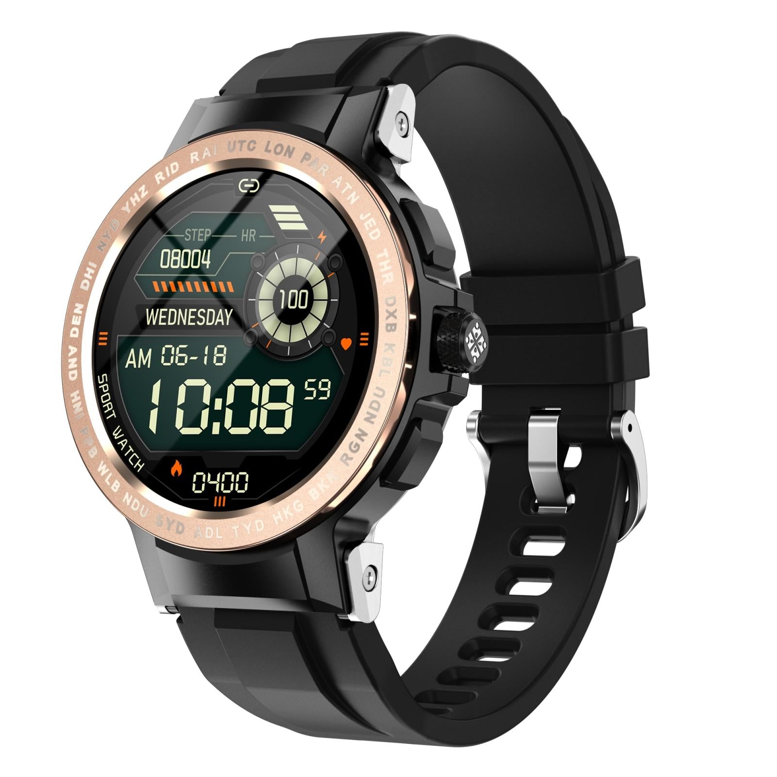 V562-B107766100AYS-202504171945-00 Waterproof Smart Watch With Colour Screen - Ip68 - Gold - Image 1