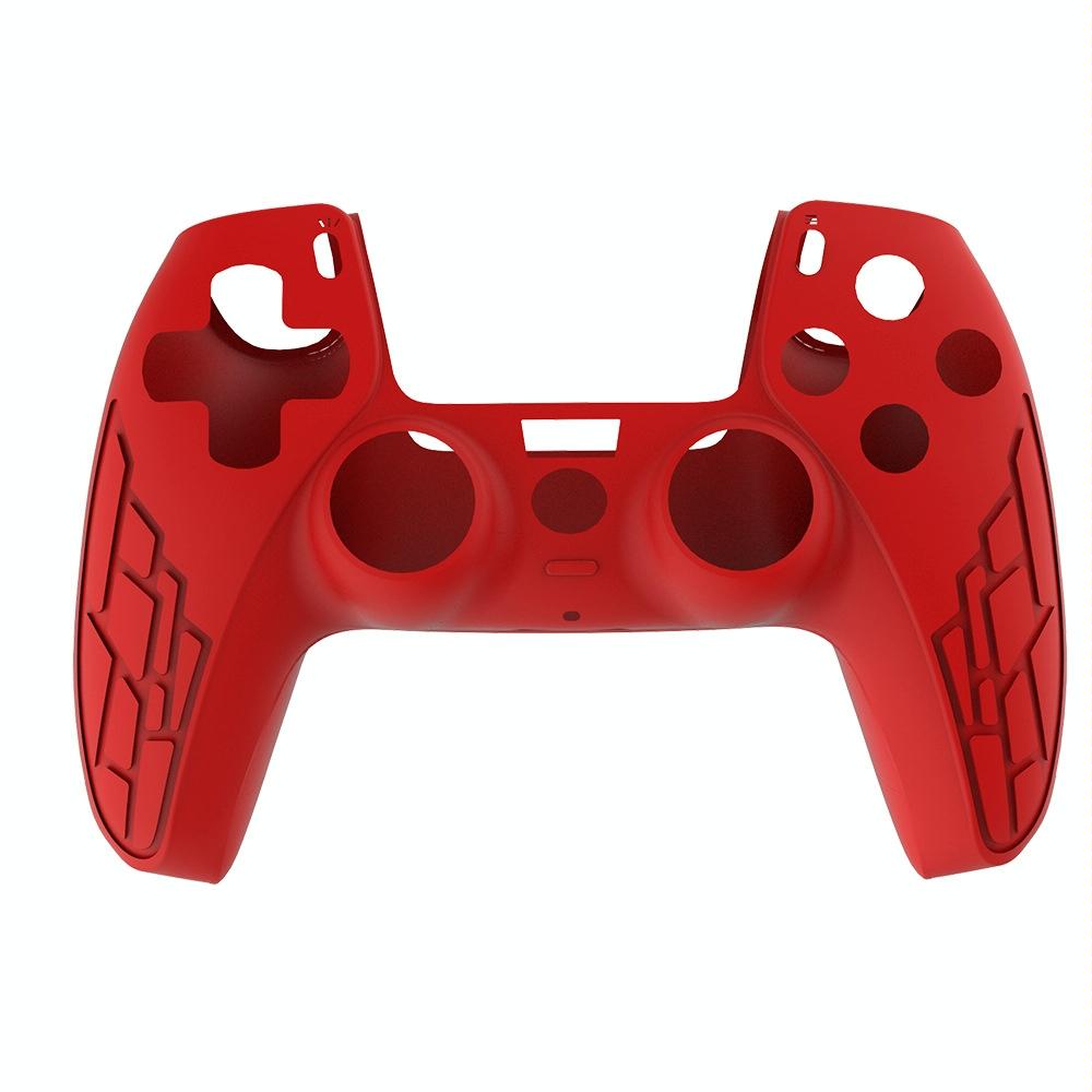 V562-B1077883060DBT-202504181922-00 Thickened Non-slip Silicone Case for Ps5 Gamepad - Protective Cover - Red - Image 1