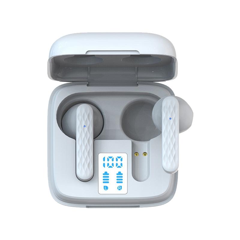 V562-B1084522850DBT-202502212340-00 Wireless In-ear Earphone with Touch Control and Led Display - Bluetooth 5.0 - White - Image 1