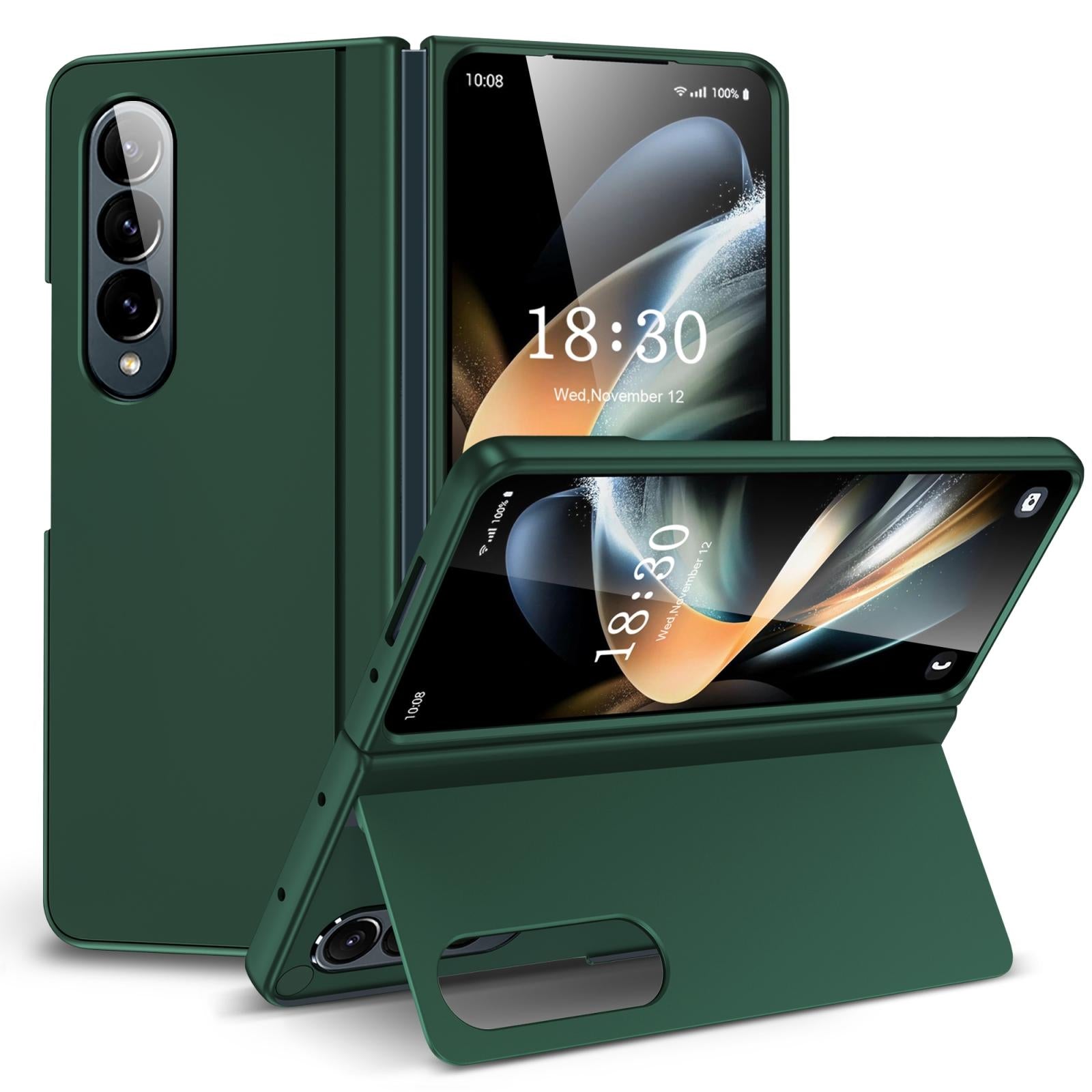 V562-B109577400ADE-202503211351-00 For Samsung Galaxy Z Fold4 5G Foldable Phone Case With Holder - Full Coverage - Green - Image 1