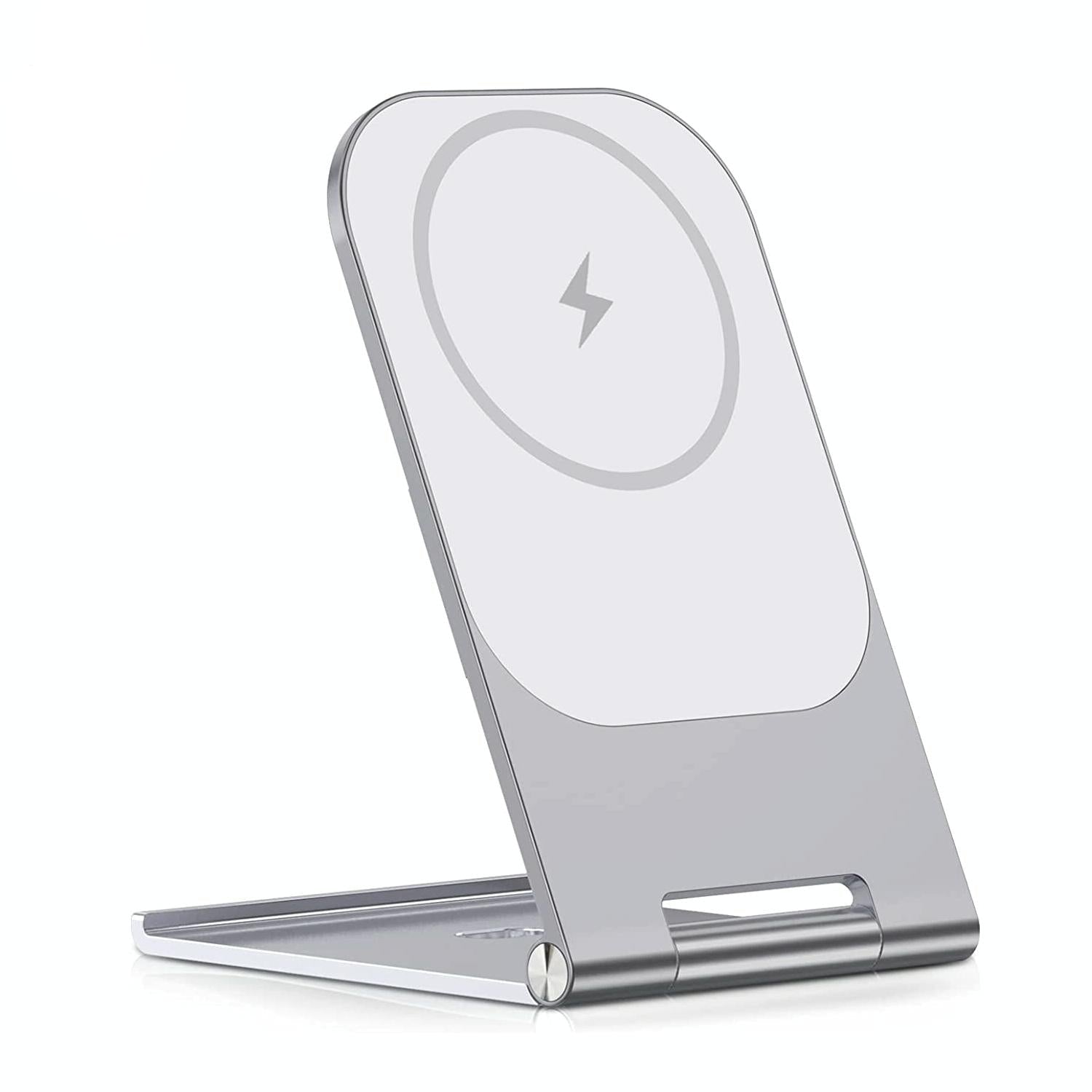 V562-B1098702060DBT-202504211915-00 15W Magnetic Wireless Charger For Iphone 12+ - Silver - Image 1