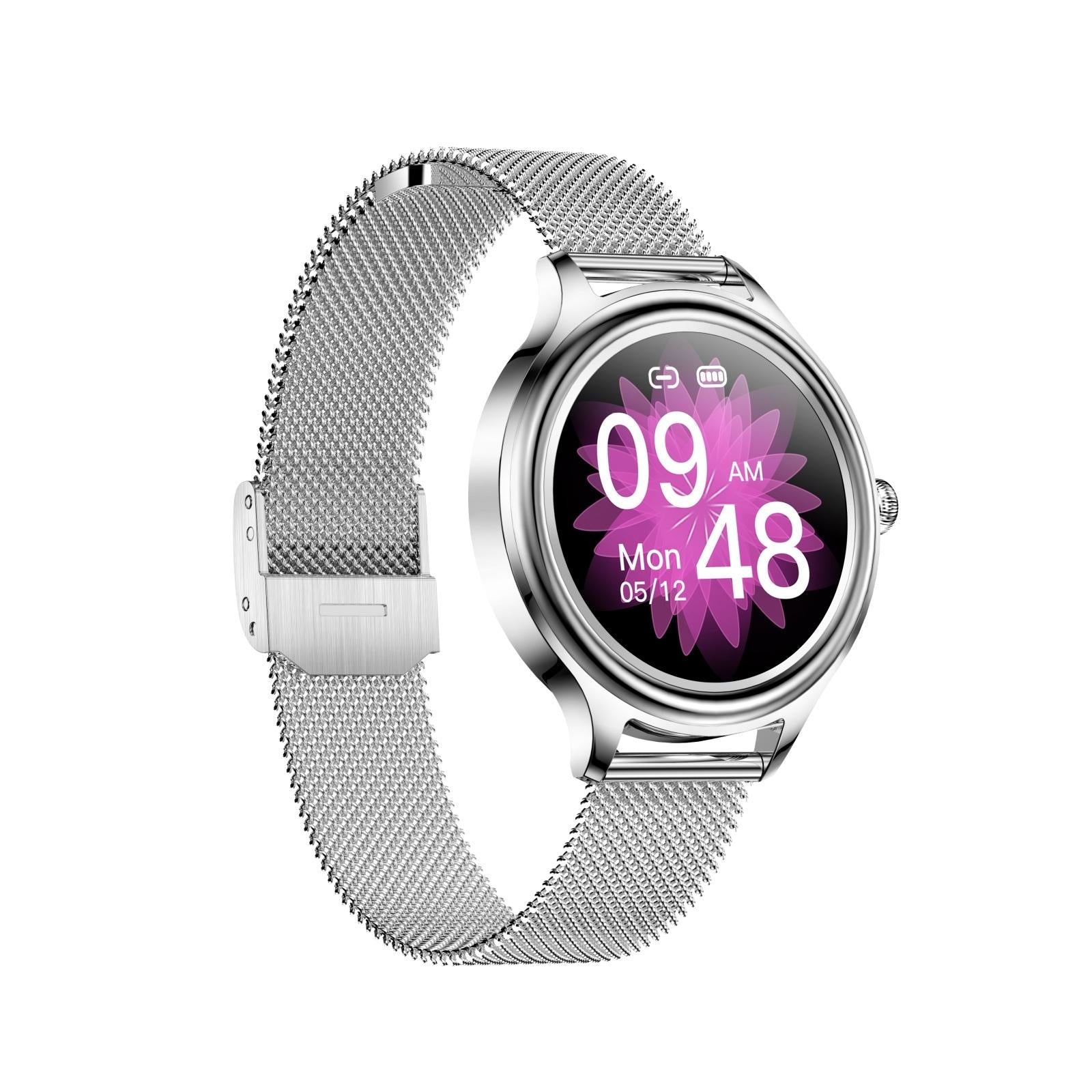 V562-B109949100ADE-202504251918-00 1.09 Inch Hd Colour Screen Bluetooth 5.0 Ip68 Waterproof Smart Watch Sleep & Heart Rate Monitor Blood Oxygen Tracking Steel Strap - Silver - Image 1