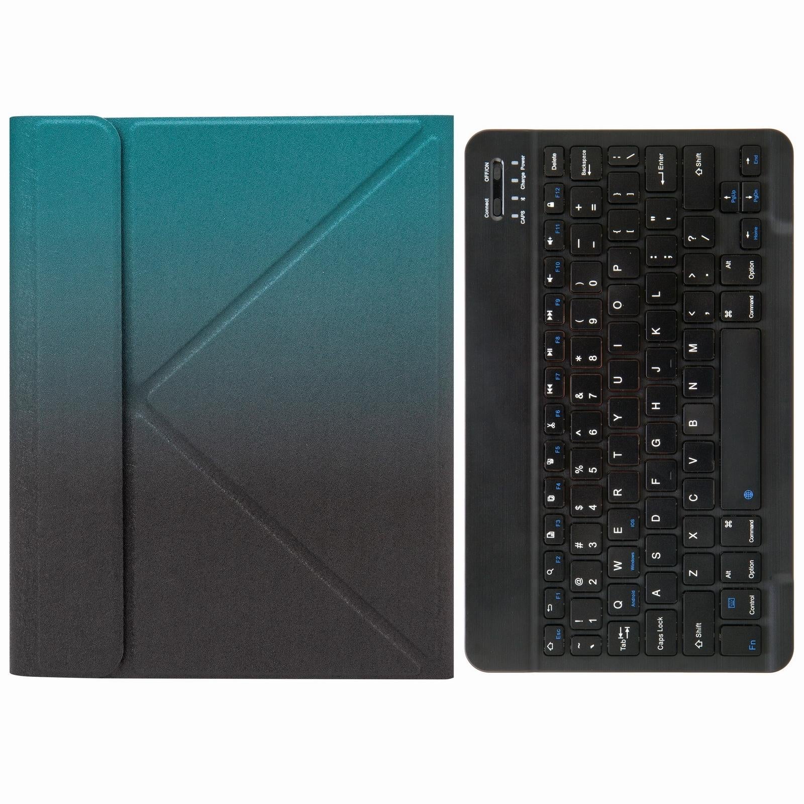 V562-B202164200ADE-202504291932-00 Leather Case With Bluetooth Keyboard For Ipad 9.7 2018 & 2017 - Three-Fold Holder - Dark Night Green - Image 1