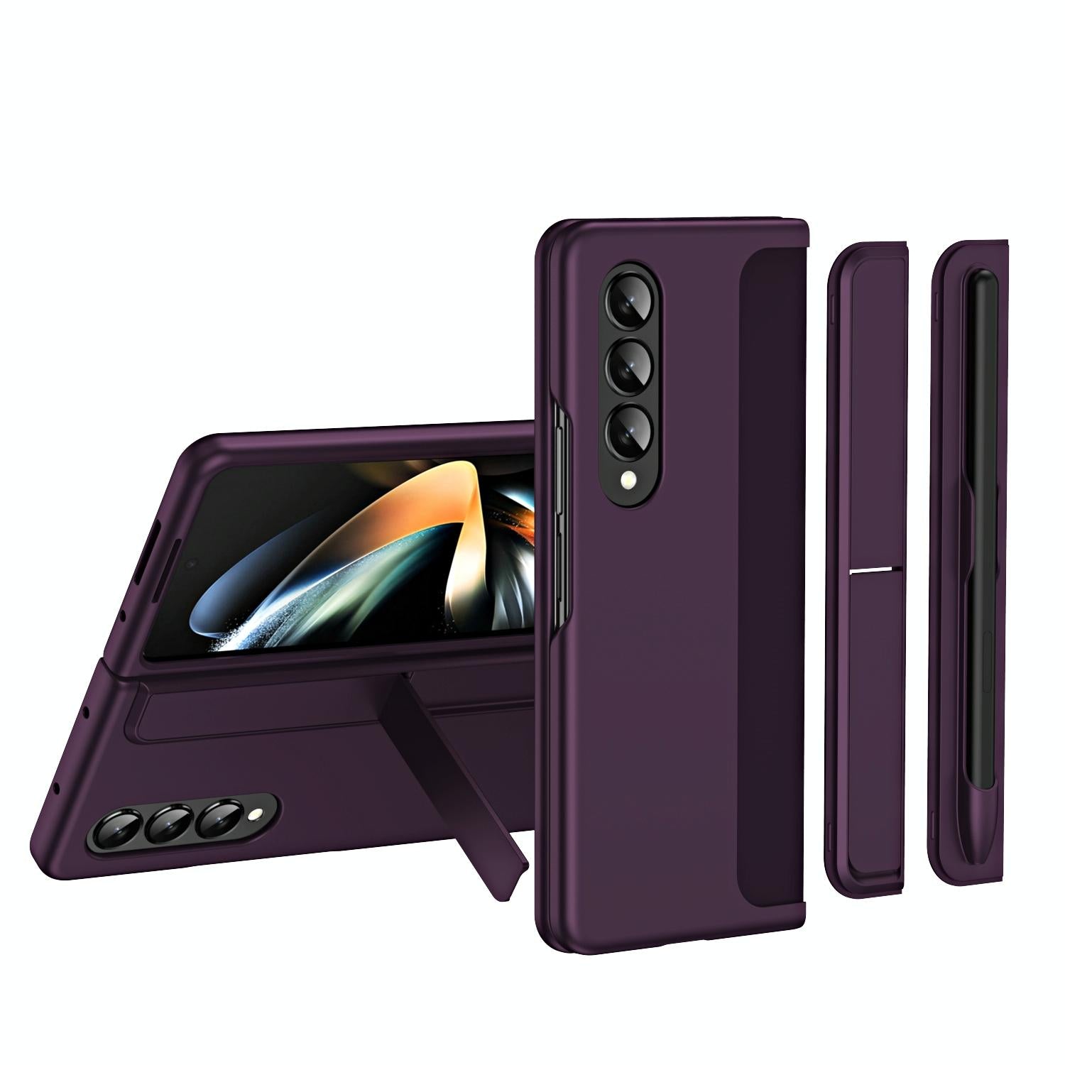 V562-B208520400ADE-202503211340-00 For Samsung Galaxy Z Fold4 5G Detachable Pen & Phone Case - 2 In 1 - Purple - Image 1