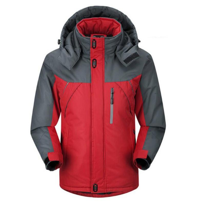 V562-B2086994140DBT-202505262045-00 Men Winter Thick Fleece Waterproof Outwear Down Jackets Coats - Size Xxl - Red - Image 1