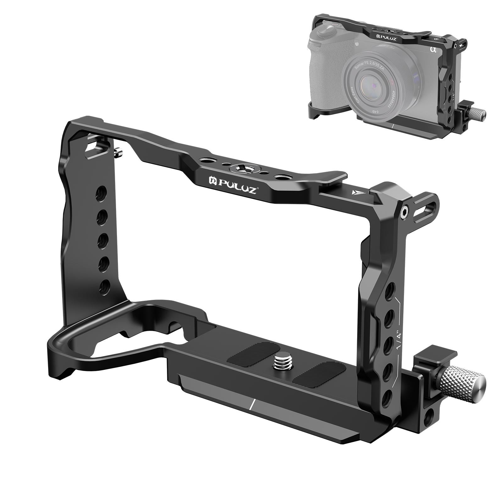 V562-B3213UP-202503061925-00 Metal Camera Cage Stabilizer For Sony A6700 - Black - Image 1