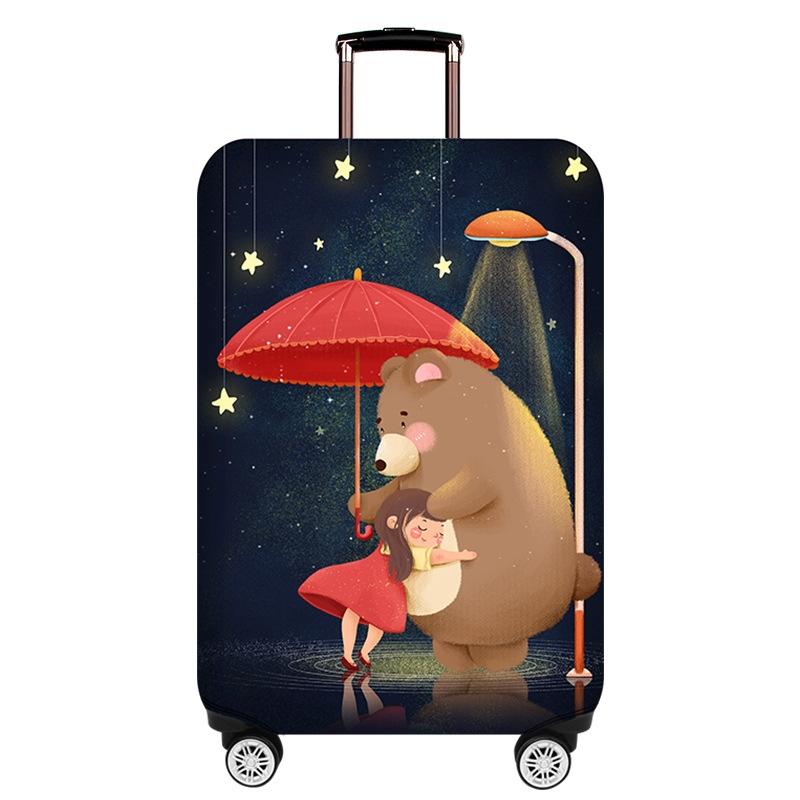 V562-B4069543060DBT-202502281705-00 Xl Thick Elastic Luggage Cover - Dustproof & Wear-resistant - Bear Girl - Image 1