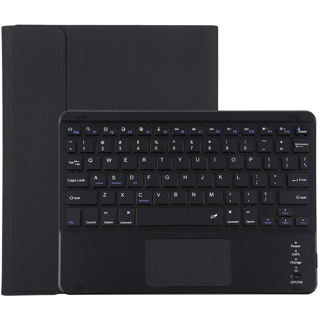 V562-B6165ORPI-202504291920-00 Bluetooth Keyboard & Tablet Case For Ipad 9.7 With Touch Pad Pen Slot & Holder - Detachable Microfiber Leather - Black - Image 1