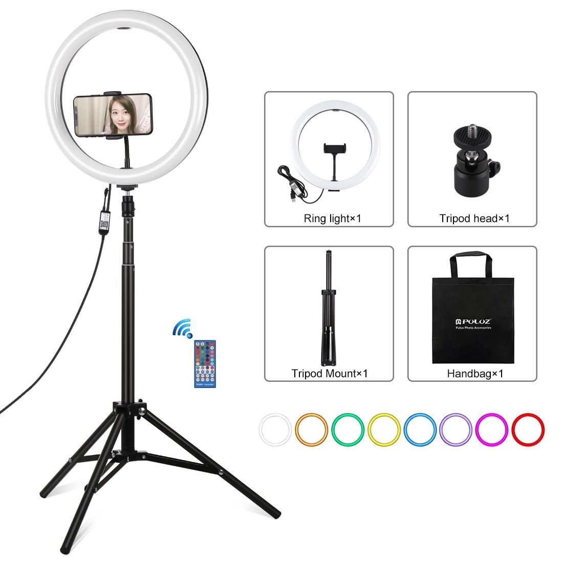 V562-B6703TKP-202502212105-00 11.8 Rgbw Led Ring Light Kit with Mount & Remote - Image 1