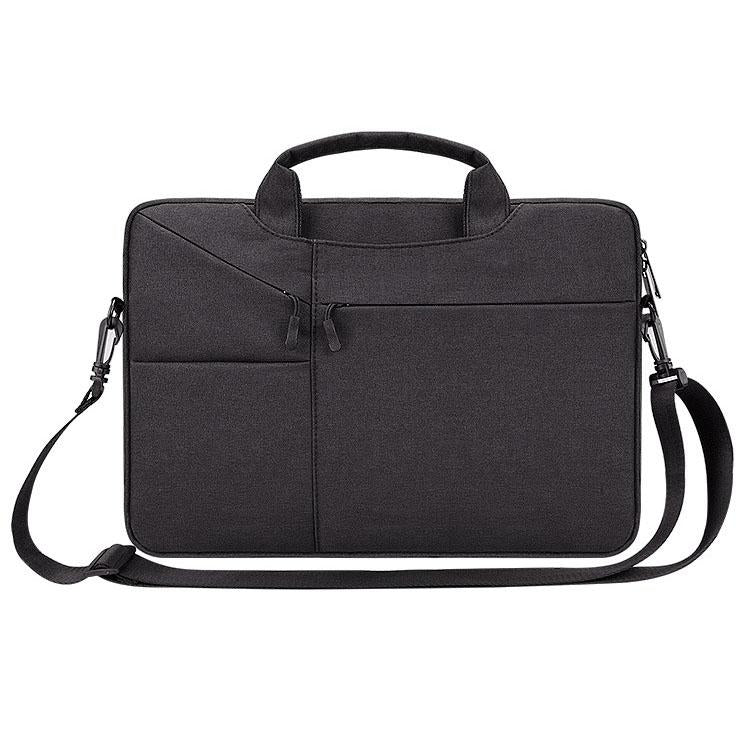 V562-B7025BL-202502281820-00 13.3 Inch Laptop Handbag With Hidden Strap And Suitcase Belt - Waterproof And Tear-Resistant - Black - Image 1