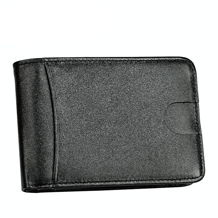 V562-B7165BCC-202504021916-00 Leather Rfid Billfold Wallet - Mini Size - Black - Image 1