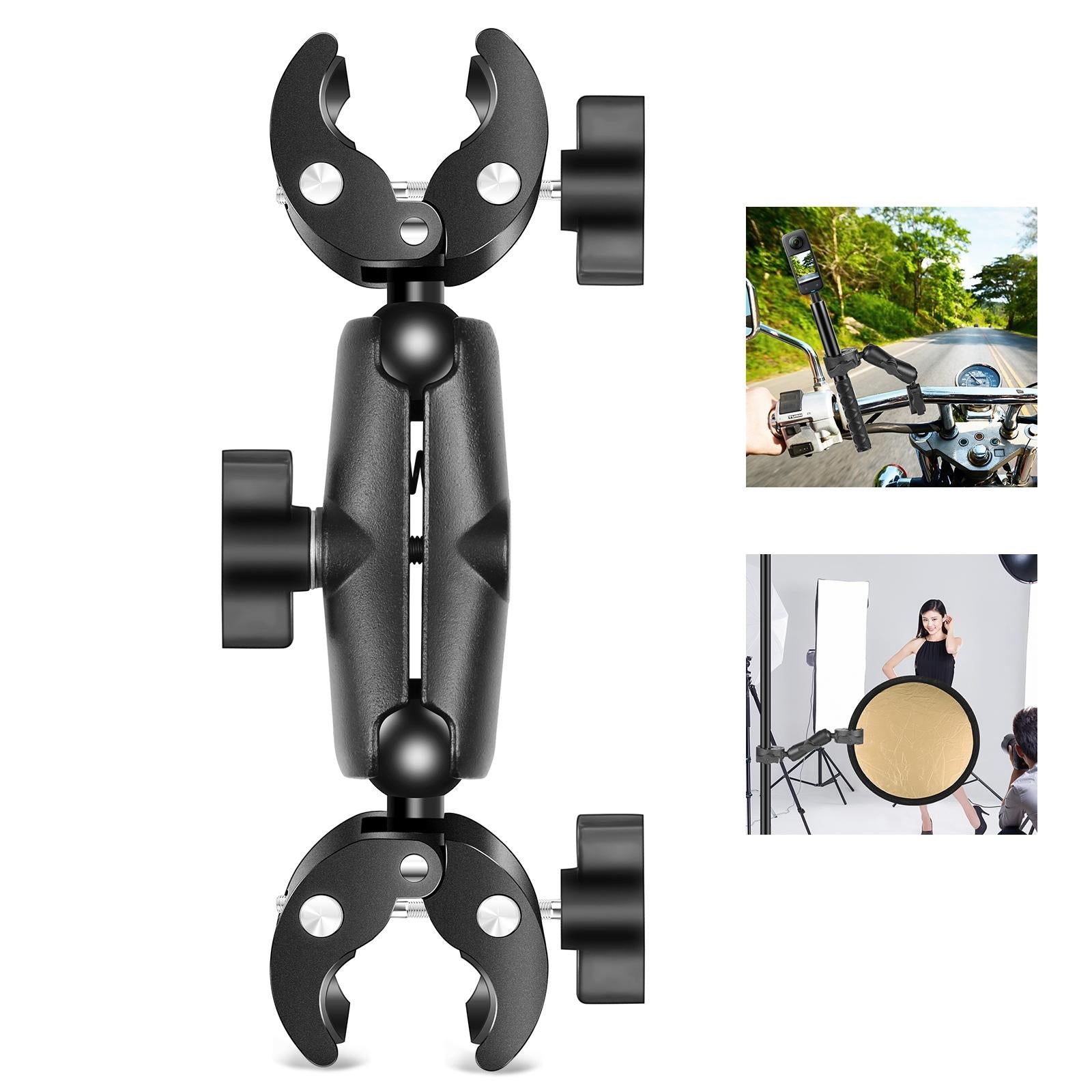 V562-B948UP-202502212250-00 Dualheads Crab Clamp Handlebar Mount for Action Cameras - Image 1