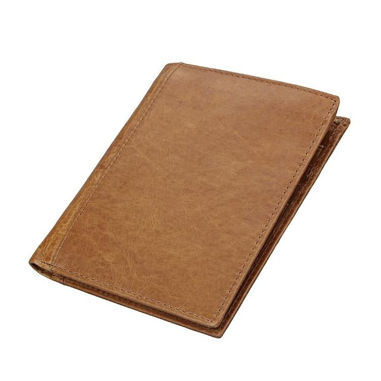 V562-BY2866BCC-202503281953-00 Leather Rfid Passport Wallet - Multi-function - Yellowish-Brown - Image 1