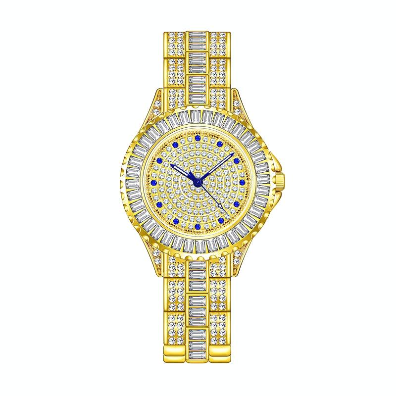 V562-C1005452060DBT-223537-00 Diamond-inlaid Women Chain Watch - Elegant Jewelry - Gold - Image 1