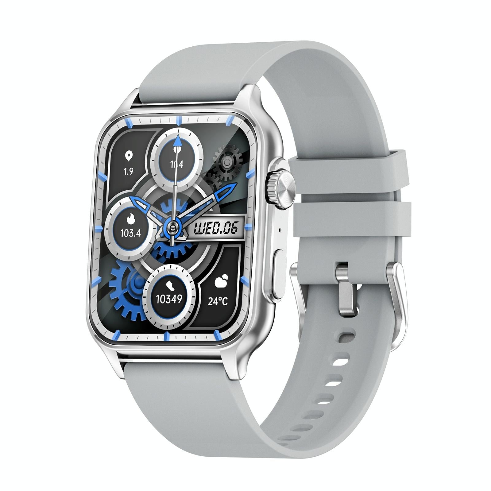 V562-C100920500ADE-202504252012-00 1.96 Inch Ips Screen Smart Watch Supports Bluetooth Calls / Blood Oxygen Monitoring - Silver - Image 1