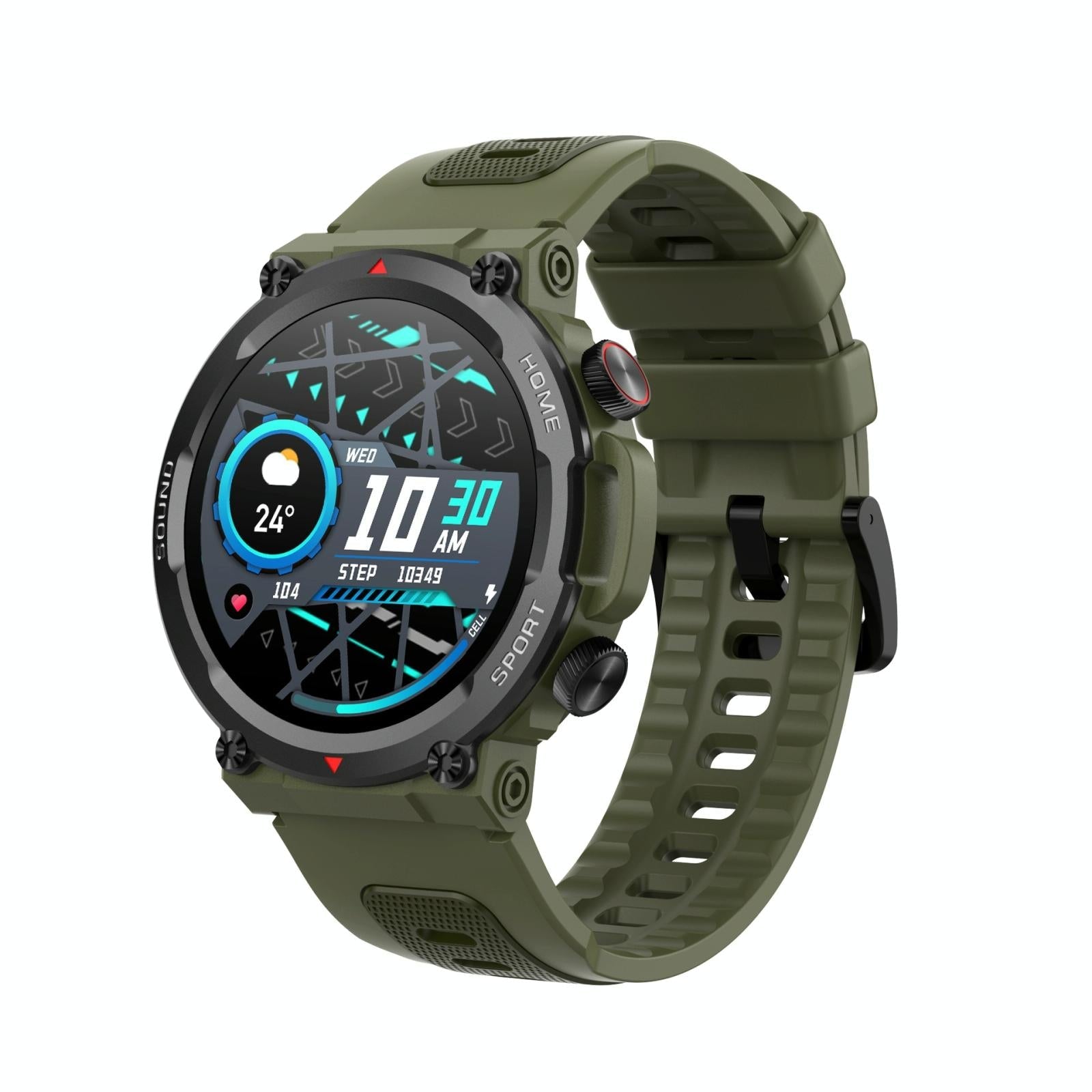 V562-C1014583060DBT-202504251925-00 Waterproof Smart Watch With Heart Rate & Sleep Monitoring - Green - Image 1